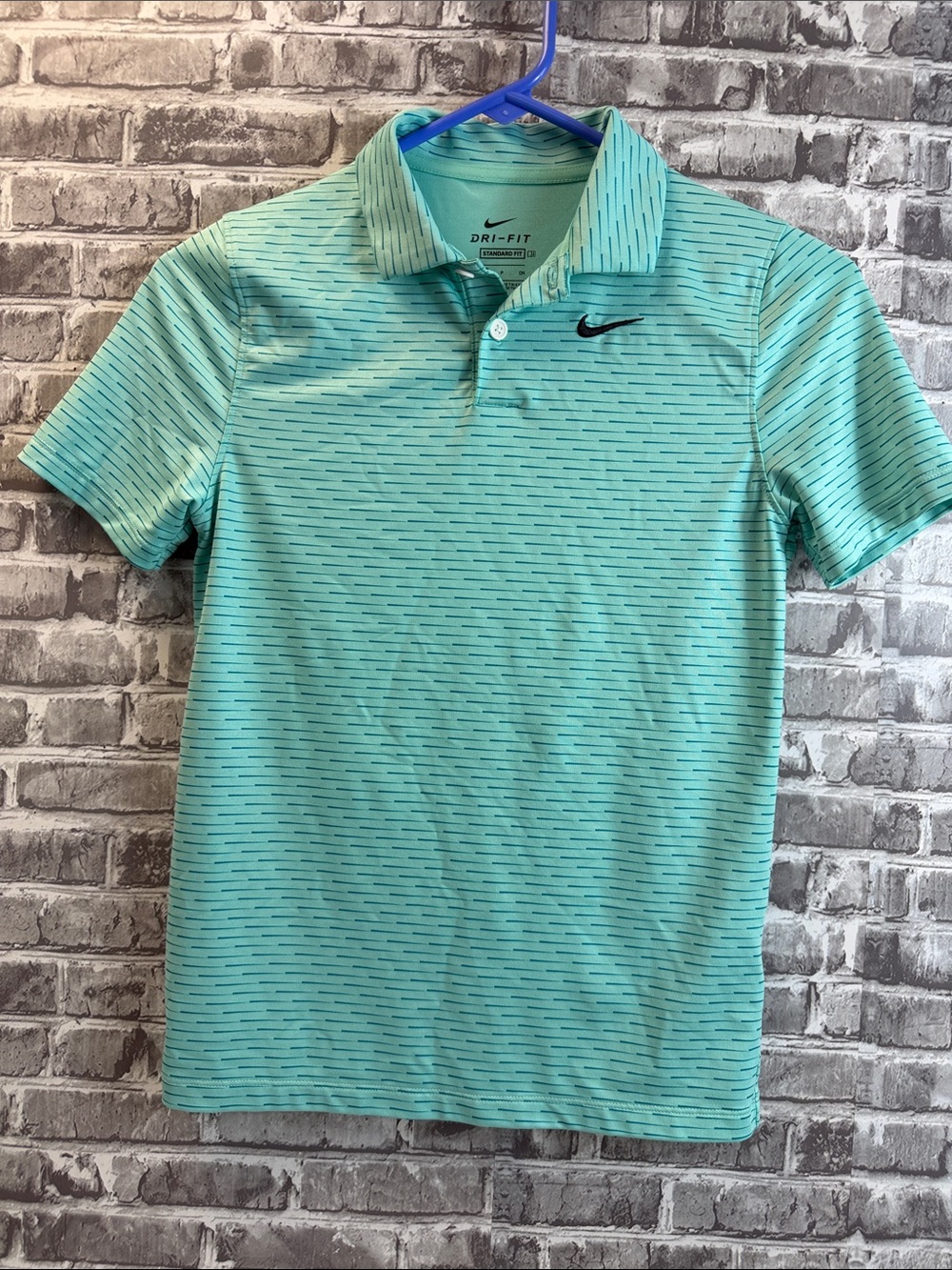 Nike boys Aqua Stripe Dri-FIT Polo